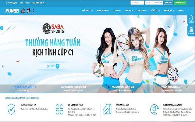 Fun88 - Nhà Cái Cá Cược Bóng Đá Trực Tuyến Hấp Dẫn Mọi Thời Đại 2 Giao diện rõ ràng, sắc nét đến từng chi tiết nhỏ
