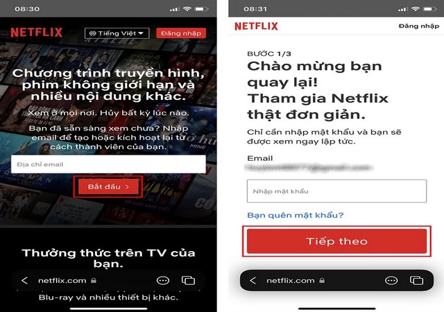 Truy cập vào trang chủ Netflix